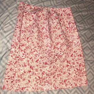 🌸4x20🌸 BRIGGS NY RED & WHITE STRETCH SKIRT SZ 10
